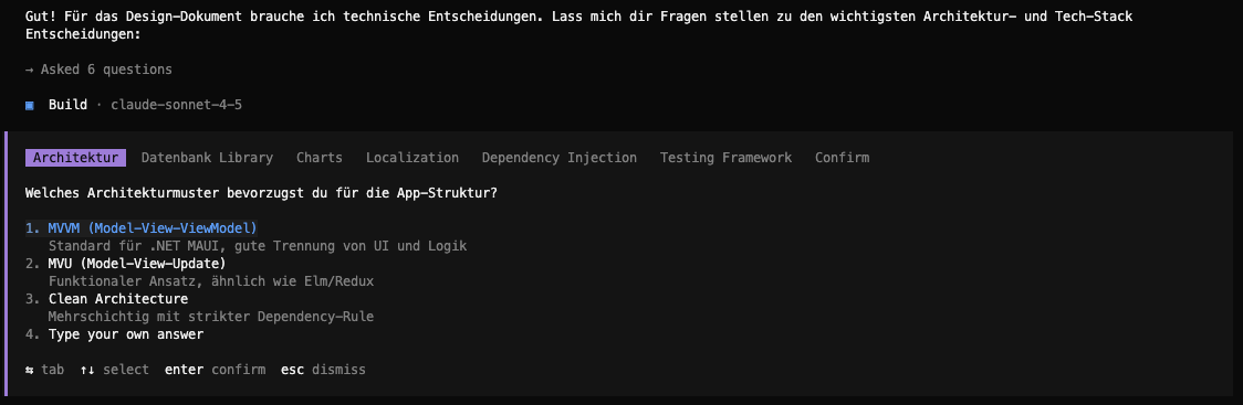 Fragen der KI zu technischen Details