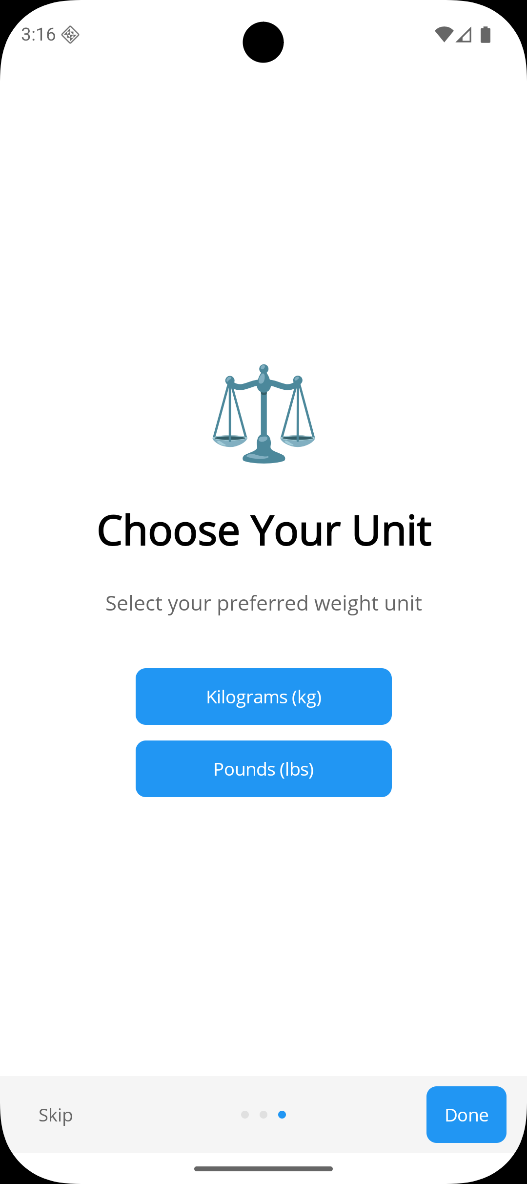 Onboarding Seite nach Korrektur