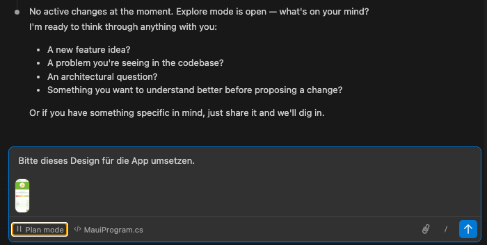 Explore Modus, um Design anzupassen